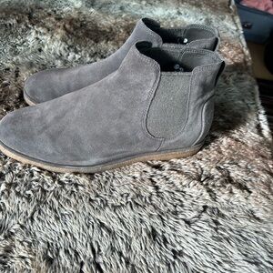 Gray Suede Chelsea Boots
